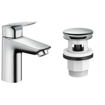 фото ориг. №1, Hansgrohe logis 100 crane for washbasins on button - klak chrome 71107000