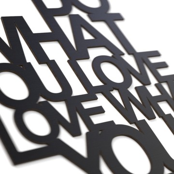 Деревянная 3D надпись на стене - Делай то, что ЛЮБИШЬ