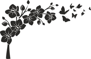 naklejki na ścianę drzewo kwiaty 330x215cm w9538