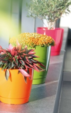 фото ориг. №3, Round flowerpot+stand 12x11cm casing gloss