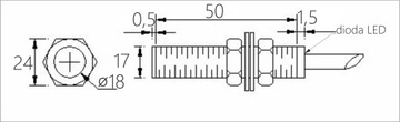 Индуктивный датчик приближения M18 NPN NO+NC Sn-5