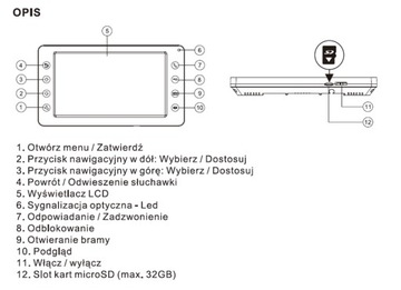 Видеодомофон ZAMEL 7'LCD VP-829B+VO-811B 2 входа