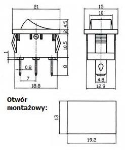 Кулисный переключатель 2pos 2pi SWITCH 10шт (0328