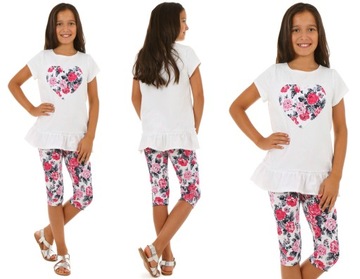 Legginsy 3/4 getry NADRUKI rybaczki 140-146 KROPEK