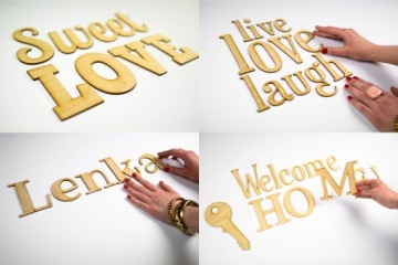 Ваш текст, деревянные буквы, надписи на стене, 3-9 см.