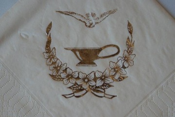 Позолоченные салфетки на Первое Крещение SERWCHZ