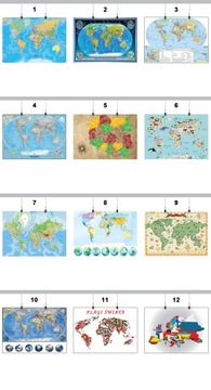 ПОСТЕР КАРТА МИРА ПОЛЬША 90x60 СМ 14 МАТОВЫХ ДИЗАЙНОВ