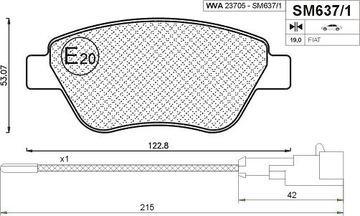 ПЕРЕДНИЕ КОЛОДКИ FIAT STILO ALBEA GRANDE PUNTO 500