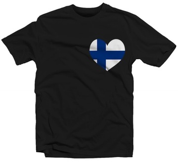 KOSZULKA T-SHIRT SERCE FLAGA FINLANDIA XL