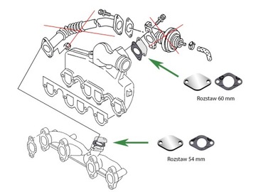 Заглушки EGR 1.9 TD 1.9 TDi AUDI 80 A4 A6 54 мм