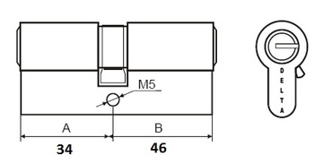 Дверная вставка DELTA GB5/Z 34/46 - нижняя
