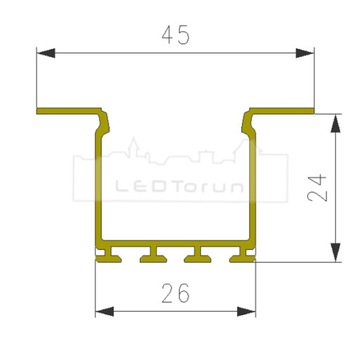 ALU-LED P8 PROFILE + LAMP Светодиодная лента потолочная лента 1м