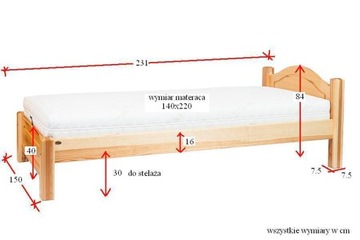 Кровать Kasia II сосновая 140x220 + толстый каркас