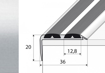 Listwa 90cm schodowa antypoślizgowa SREBRO A37N