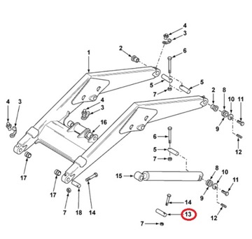 SWORZEŃ ŁYŻKI PRZEDNIEJ TEREX 6109663M1 40x155