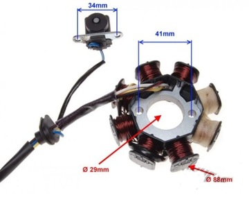 СТАТОР СПАРК GENERAL SCOOTER 4T GY6 4 кабеля