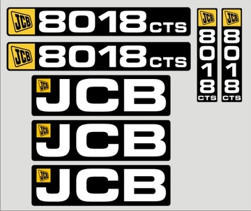 JCB 8018 CTS НАКЛЕЙКИ + пиктограммы — ПЛОСКАЯ РАМКА