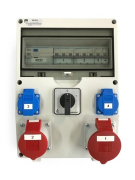 ROZDZIELNICA GNIAZDA 2x230V|1x16A/1x32A 400V + 0-I