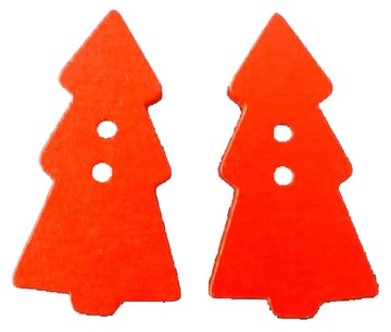 DREWNIANA CHOINKA CZERWONA Z DZIURKAMI 2,5CM 2 SZT