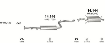 Центральный глушитель Mitsubishi Carisma, объём 1.8GDi, 99-05.