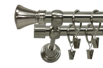 TANIE KARNISZE METALOWE PODWÓJNE 19/19 mm 180 cm