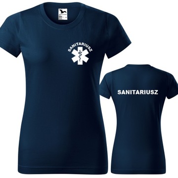 Damska koszulka z nadrukiem SANITARIUSZ roz. L