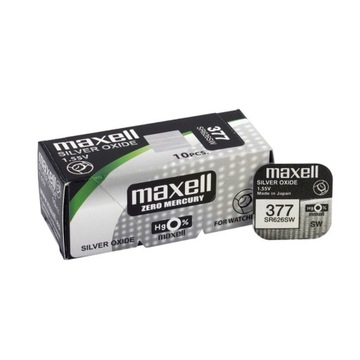 Серебристый аккумулятор Maxell 1,55В SR626SW (LR66, L626F, AG4, 377)