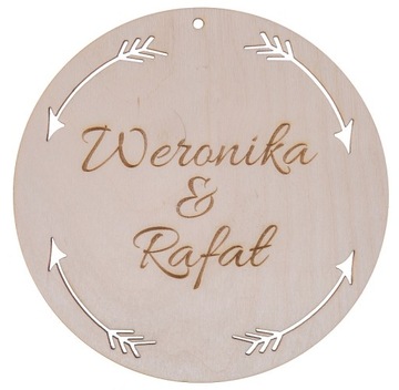 ZAWIESZKA tarcza WESELE ozdoba DECOUPAGE GRAWER !!