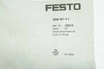 ПРЯМОЙ РАЗЪЕМ FESTO QSM- M7-4-I M7 - 4