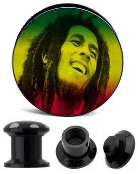 AKRYLOWY TUNEL PLUG GWINT WEWNĘTRZNY Bob Marley 4