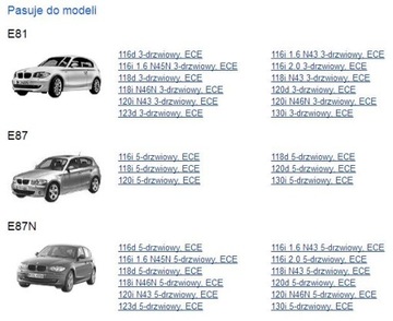 BMW 1 E81 E87 VÝZTUHA VODÍTKO NÁRAZNÍKU ZADNÍ PRAVÝ