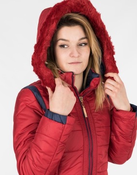 Płaszczyk Damski Kurtka z Kapturem 6806 L Czerwon