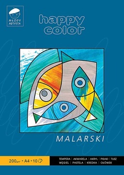 Blok malarski A4 10K 200g TEMPERA AKWARELA KREDKA