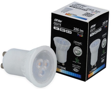 Żarówka LED MR11 GU10 3W 35mm Ciepła CERAMICZNA