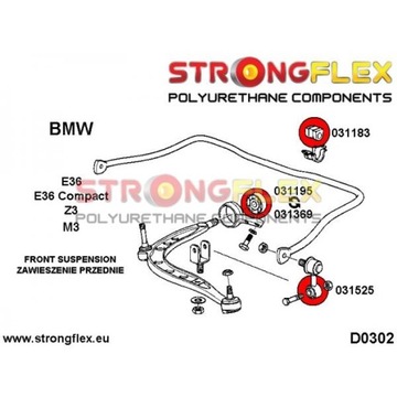 САЙЛЕНТБЛОК ПЕРЕДНЕГО ПОВОРОТНОГО РЫЧАГА BMW E36 M3 ПОЛИУРЕТАН