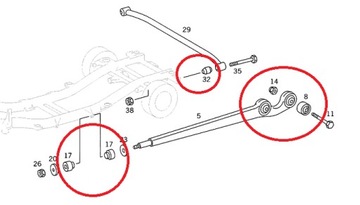 Zestaw Tuleja Mostu Stabilizator Mercedes G-Klasa