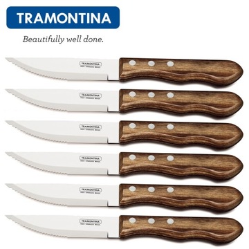 TRAMONTINA 6x BROWN ножей для стейка - JUMBO POLYWOOD