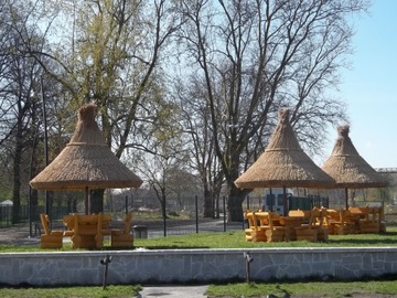 Натуральный ЗОНТИК для тростникового сада под соломенной крышей.