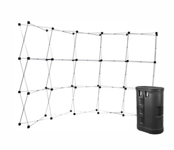 ŚCIANKA POP UP MAGNETIC 3X5 Z TRYBUNKĄ + WYDRUK