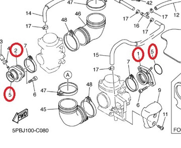 ВПУСКНЫЕ ТРУБКИ КАРБЮРАТОРА YAMAHA BT XVS 1100 DRAG STAR