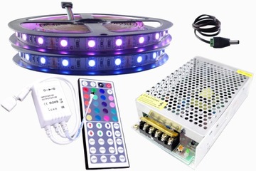 ZESTAW taśma LED 300 SMD RGB 5050 sterownik 10m