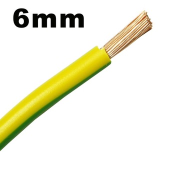 Przewód kabel linka LGY 1x6mm żółto zielony 1m