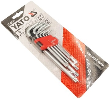 Ключи шестигранные TORX T10-T50, 9 шт. YT-0511 ЯТО