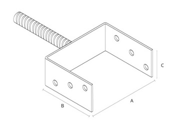 PODSTAWA SŁUPA STAŁA WSPORNIK 160x120x60 4 szt.