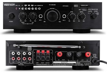 KOLUMNY GŁOŚNIKOWE STEREO + WZMACNIACZ 5KANAŁÓW USB BLUETOTOH RADIO FM