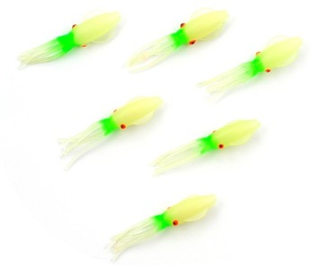 6 x OCTOPUS FLUORESCENT 6,5 cm FLUO GREEN