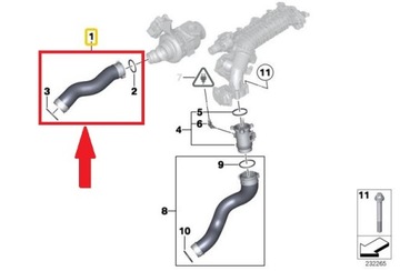 ШЛАНГ ТУРБОИНТЕРКУЛЕРА BMW 5 11617810614