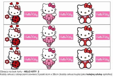 OPŁATKI na tort HELLO KITTY prostokąt, grube, 24h