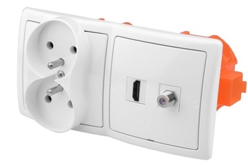 Gniazdo 230V F HDMI ścienne podtynkowe terminal