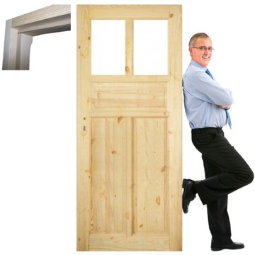 Drzwi sosnowe WC z ościeżnicą Stolgen SK9 70 L P